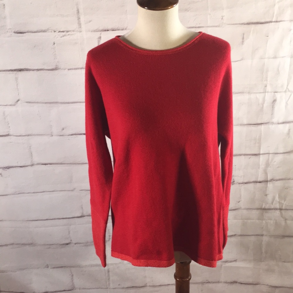 Eileen Fisher Cashmere Crewneck Sweater in Raspberry